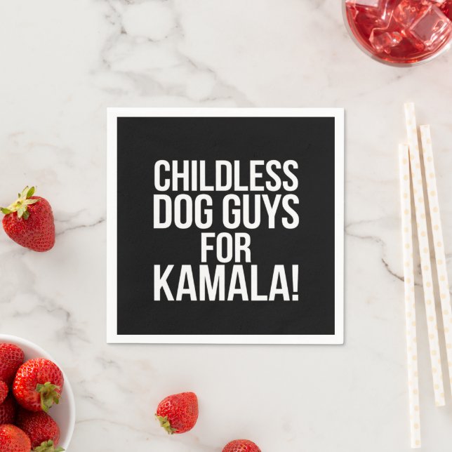 Childless Dog Guys for Kamala 2024 Vote Harris  Napkins (Insitu)
