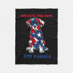 Childless Dog Guys For Kamala Harris 2024 Fleece Blanket