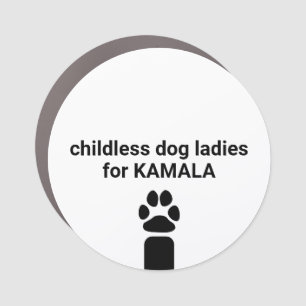 Childless dog ladies for Kamala fun black dog paw Car Magnet