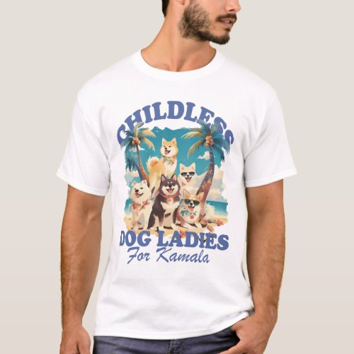 Childless Dog Ladies Retro Kamala T_Shirt