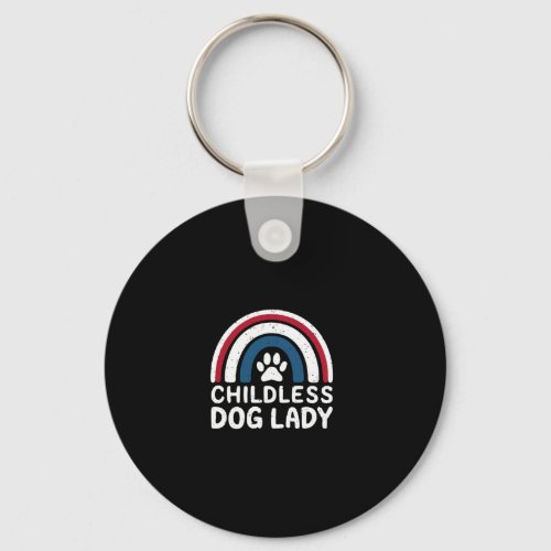 Childless Dog Lady Election Vote 2024 Boho Rainbow Keychain