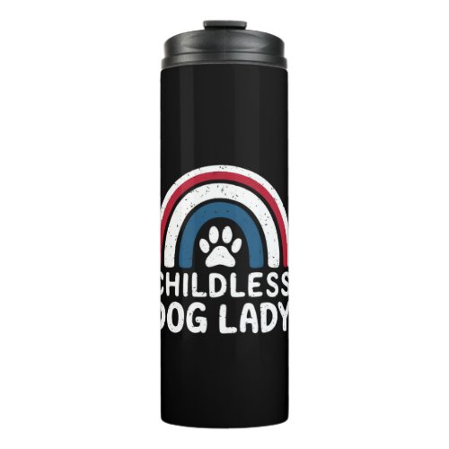 Childless Dog Lady Election Vote 2024 Boho Rainbow Thermal Tumbler