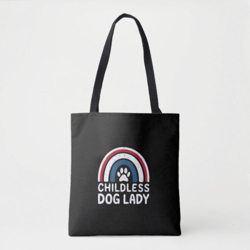 Childless Dog Lady Election Vote 2024 Boho Rainbow Tote Bag