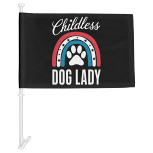 Childless Dog Lady Election Vote 2024 Rainbow USA Car Flag