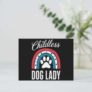 Childless Dog Lady Election Vote 2024 Rainbow USA Postcard