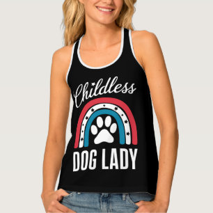 Childless Dog Lady Election Vote 2024 Rainbow USA Tank Top