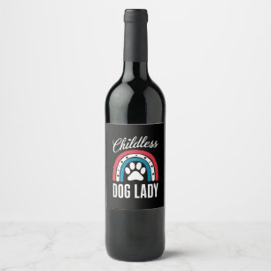 Childless Dog Lady Election Vote 2024 Rainbow USA Wine Label