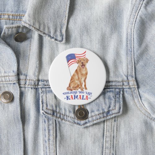 Childless Dog Lady for Kamala 2024 Cute Button