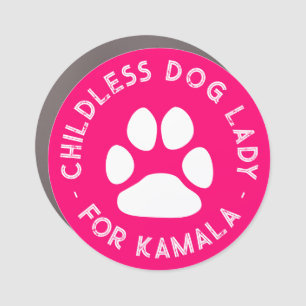 Childless dog Lady for kamala funny dog paw pink Car Magnet