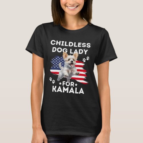 Childless Dog Lady For Kamala Harris Vintage Desig T_Shirt