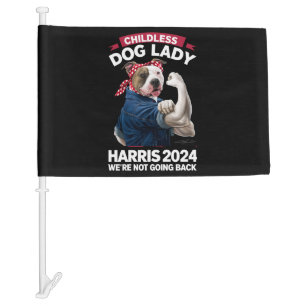 Childless Dog Lady Is Voting Kamala Election 2024 Car Flag