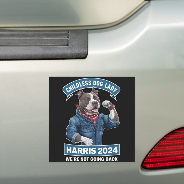 Childless Dog Lady is Voting Kamala Election 2024 Car Magnet (In Situ)
