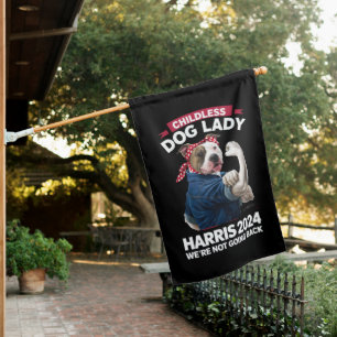 Childless Dog Lady Is Voting Kamala Election 2024 House Flag