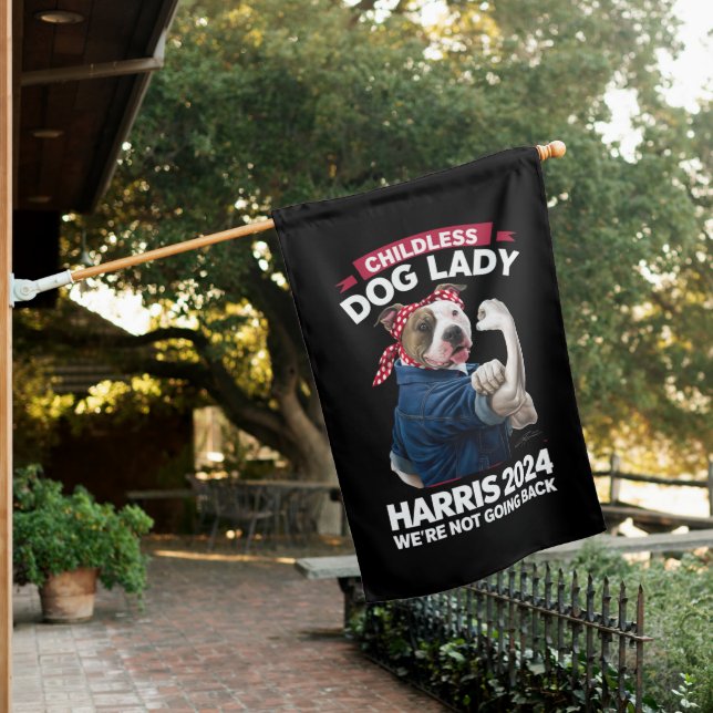 Childless Dog Lady Is Voting Kamala Election 2024 House Flag (In SItu)