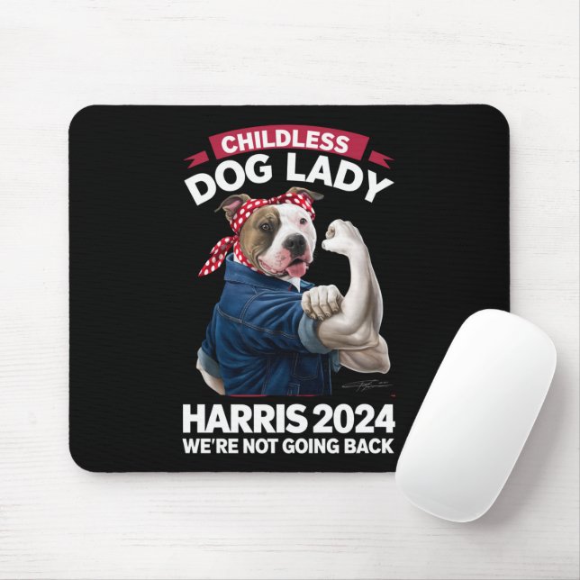 Childless Dog Lady Is Voting Kamala Election 2024 Mouse Pad (With Mouse)