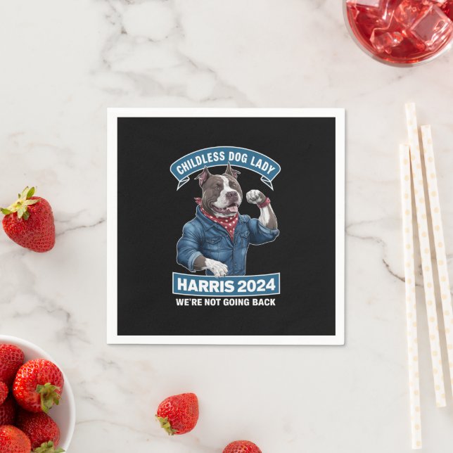 Childless Dog Lady is Voting Kamala Election 2024 Napkins (Insitu)