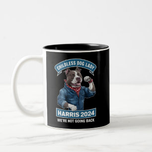 Childless Dog Lady is Voting Kamala Election 2024 Two-Tone Coffee Mug
