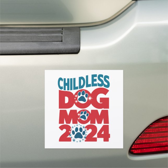 Childless Dog Mom Dog Lady Voting Patriotic Dog  Car Magnet (In Situ)