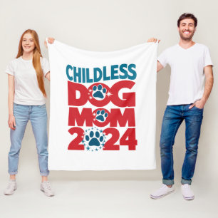 Childless Dog Mom Dog Lady Voting Patriotic Dog Fleece Blanket