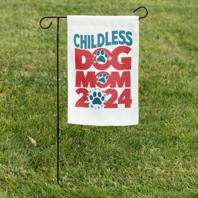 Childless Dog Mom Dog Lady Voting Patriotic Dog  Garden Flag (In SItu)