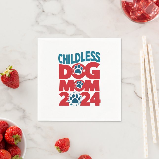 Childless Dog Mom Dog Lady Voting Patriotic Dog  Napkins (Insitu)