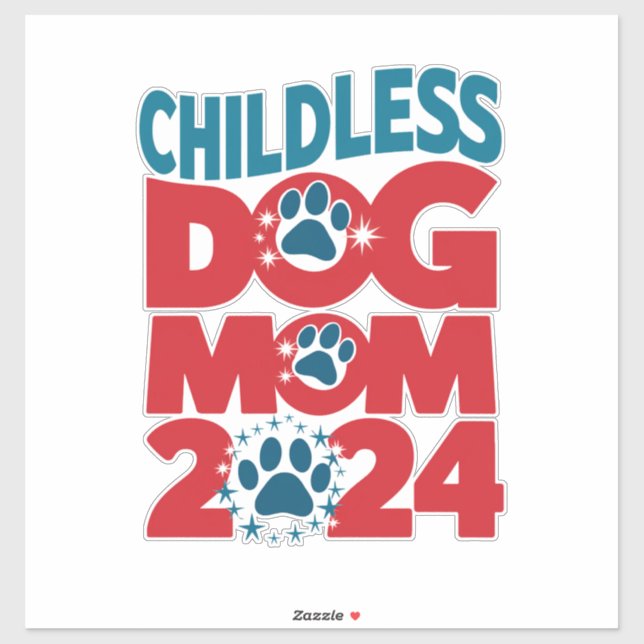 Childless Dog Mom Dog Lady Voting Patriotic Dog  Sticker (Sheet)