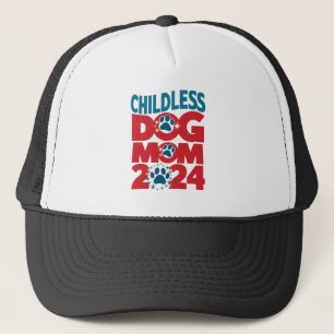 Childless Dog Mom Dog Lady Voting Patriotic Dog  Trucker Hat