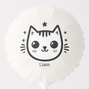 Childlike Drawing   Black and White   Minimalist Balloon