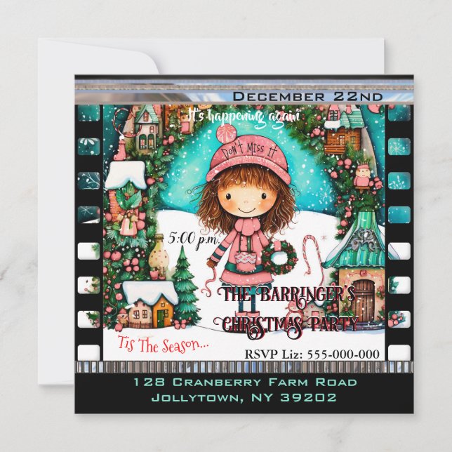 Childlike Dream Whimsical  Annual Christmas Party Invitation (Front)