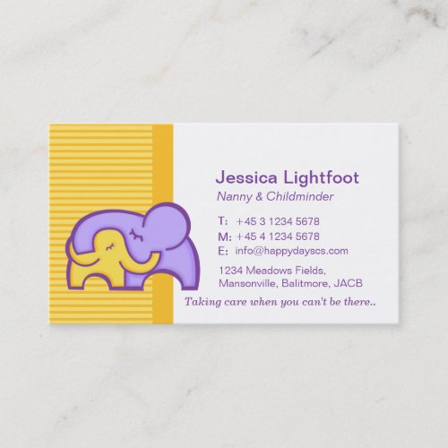 Childminder baby sitter  carer business cards