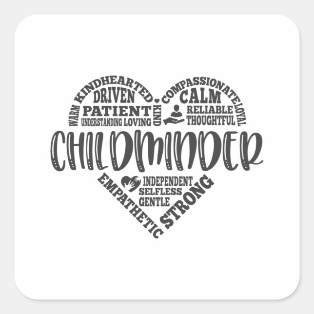 Childminder, babysitter, child minder uk square sticker (Front)