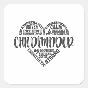 Childminder, babysitter, child minder uk square sticker