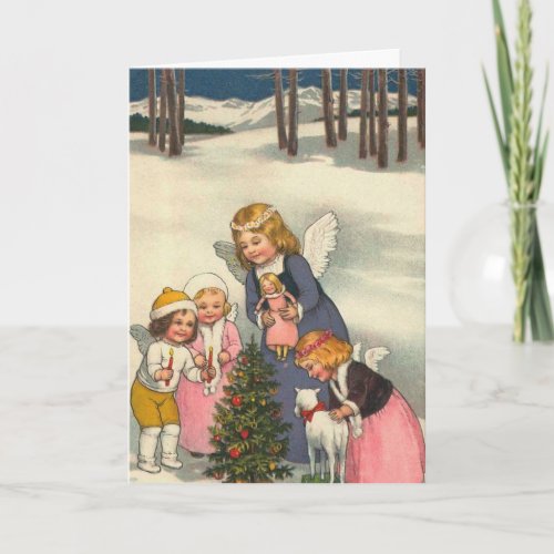 Children and an Angel Christmas Card