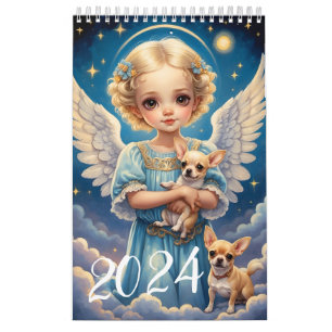 Children Angels and Cute Animals. 2024 Calendar