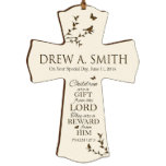 Children Are a Gift 4.5" x 6" White Ornament<br><div class="desc">It makes a great Baptism or Christening Gift or it also makes a great Baby Shower Gift. This personalized cross will make the perfect gift to welcome a new arrival, to celebrate baby's baptism, church dedication, and birthday or just to hang in a nursery or child's room as a decorative...</div>