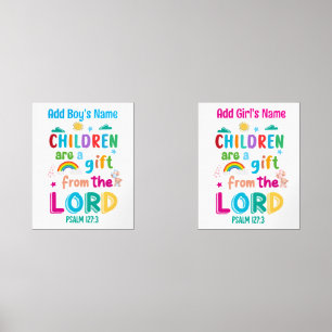 "Children Are a Gift From the Lord" (Boy and Girl) Wall Art Sets