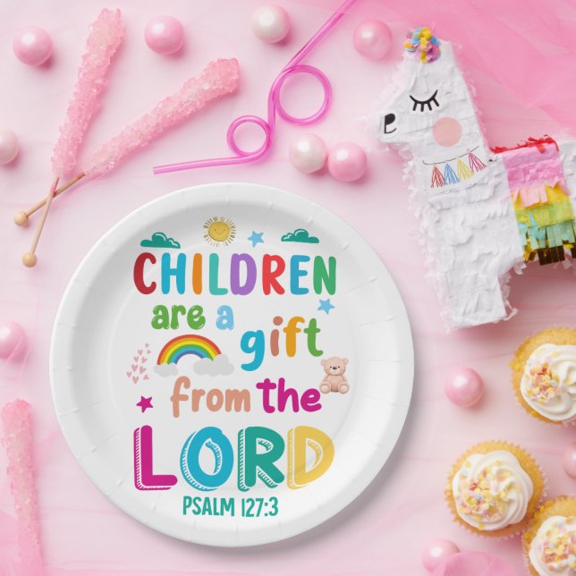 "Children Are a Gift from the Lord"  Paper Plates (Party)