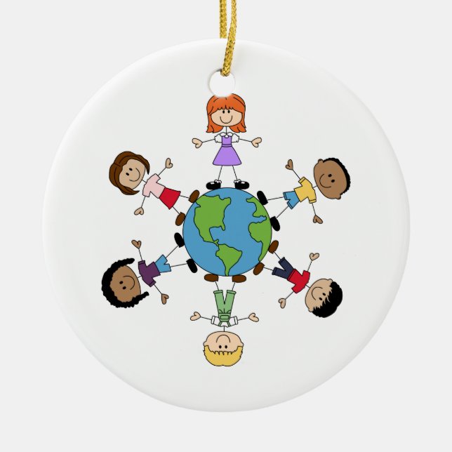 Children Around the World Ceramic Ornament (Front)