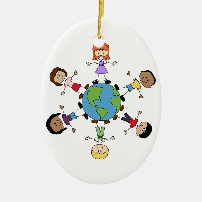 Children Around The World Ceramic Ornament (Front)