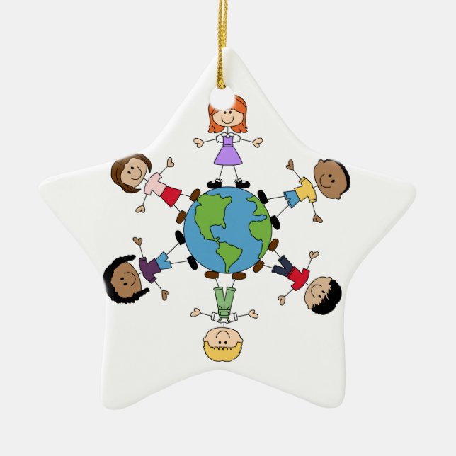 Children Around The World Ceramic Ornament (Front)
