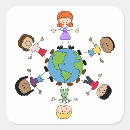 Children Around the World Square Sticker