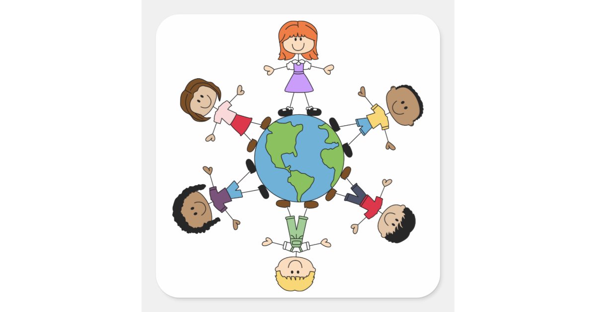 Children Around the World Square Sticker | Zazzle