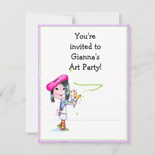 Children Artist Party Birthday Invitation