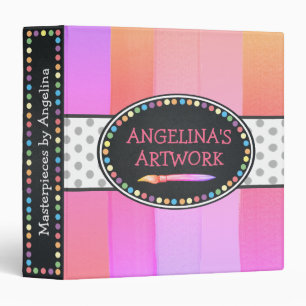 Children Artwork Artist Keepsake Rainbow 3 Ring Binder