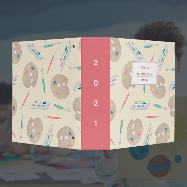 Children Artwork Artist Paint Palette Keepsake 3 Ring Binder (Creator Uploaded)