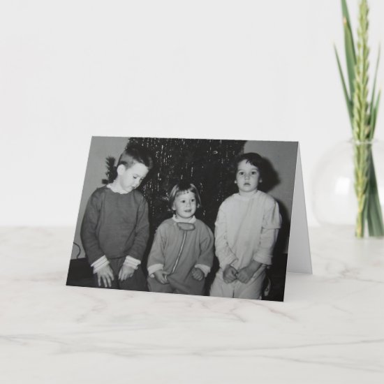 Children at Christmas Vintage Photo Holiday Card