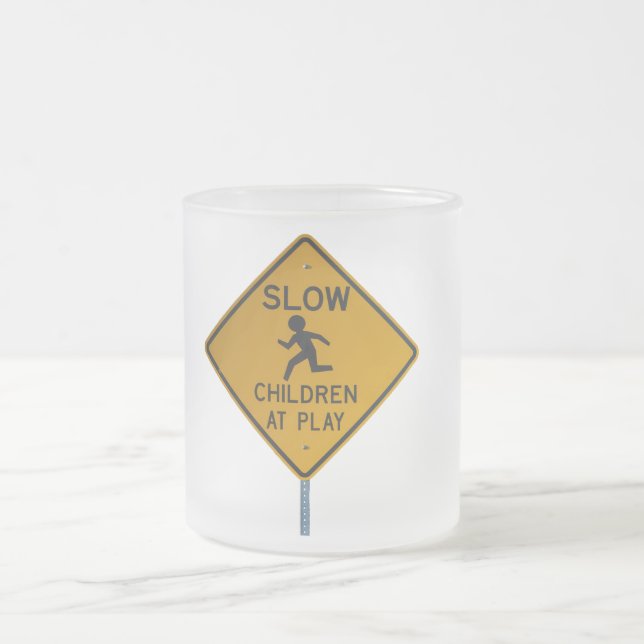 CHILDREN AT PLAY FROSTED GLASS COFFEE MUG (Center)