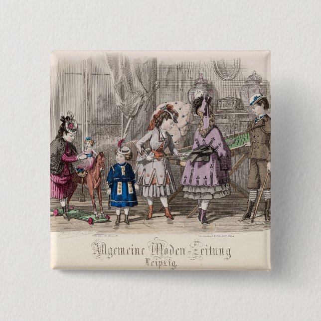 Children at Play Pinback Button (Front)