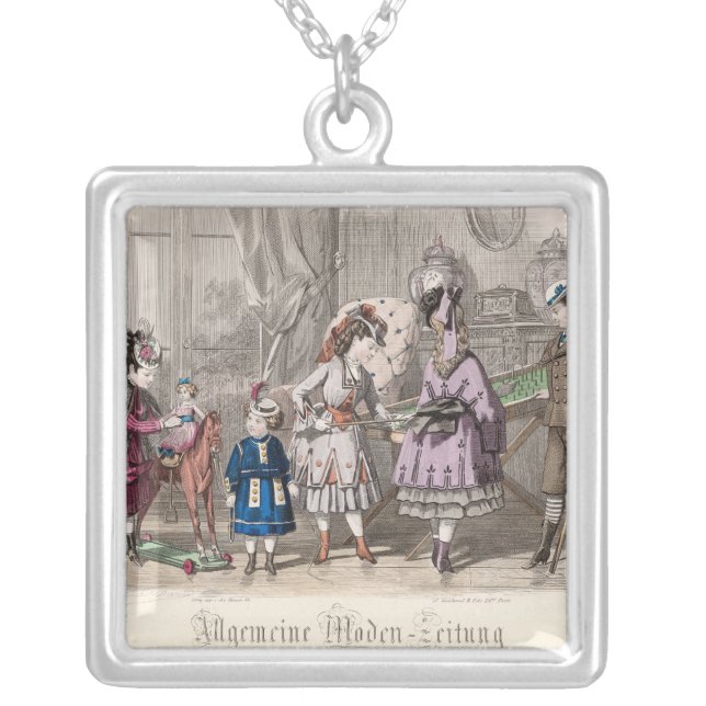 Children at Play Silver Plated Necklace (Front)