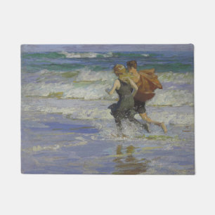 Children at the Beach (by Edward Henry Potthast) Doormat